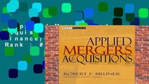 Applied Mergers and Acquisitions (Wiley Finance)  Best Sellers Rank : #1