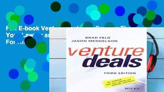 Full E-book Venture Deals: Be Smarter Than Your Lawyer and Venture Capitalist  For Kindle