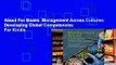 About For Books  Management Across Cultures: Developing Global Competencies  For Kindle
