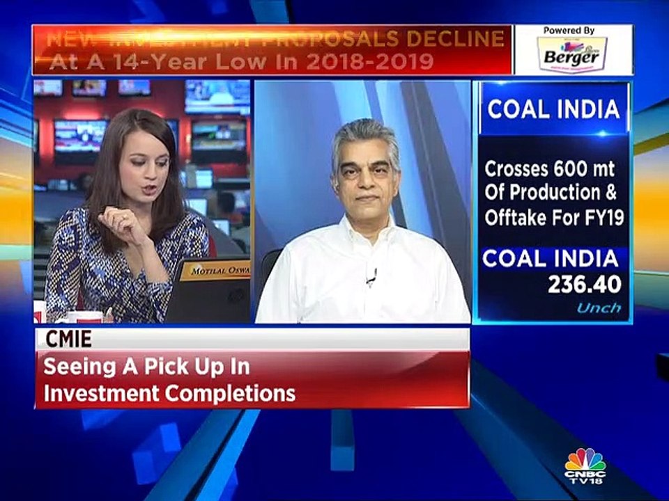 CMIE on new investment proposals in FY19