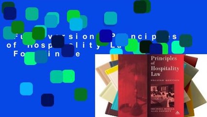Full version  Principles of Hospitality Law  For Kindle