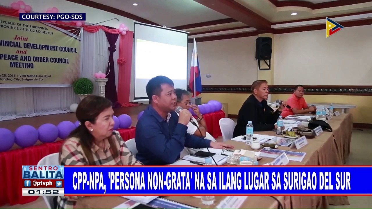CPP-NPA, 'persona non-grata' na sa ilang lugar sa Surigao Del Sur