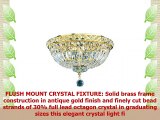 Worldwide Lighting Empire Collection 4 Light Gold Finish and Clear Crystal Flush Mount