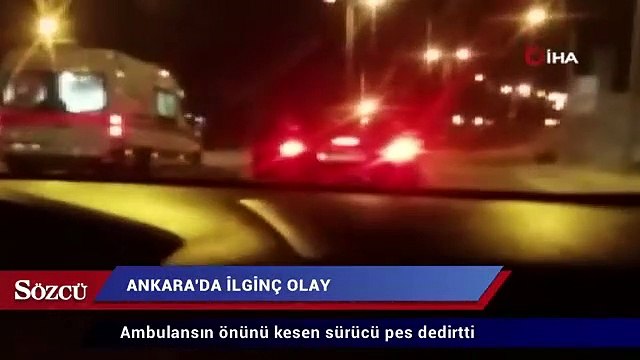 Ambulansın önünü kesen sürücü pes dedirtti