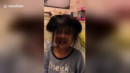 Chinese girl shows mum how to ‘transform’ herself into jellyfish in a second