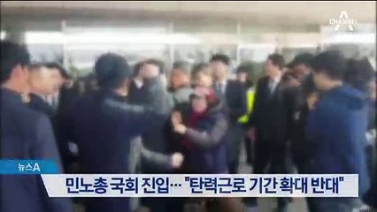 민노총 국회 진입…“탄력근로 기간 확대 반대”