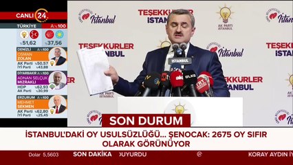 Hem cetvelde, hem tutanakta olan sayıyı, YSK'ya sıfır kaydedemezsiniz