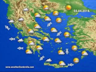 Η πρόγνωση του καιρού για την Τετάρτη  3-4-2019