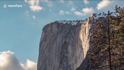 Timelapse captures the world-famous Yosemite 'firefall'