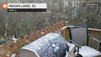 Carolinas hit with rare spring snow
