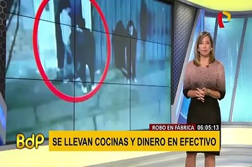 Download Video: Ate Vitarte: delincuentes roban fábrica de cocinas y se llevan 10 mil soles