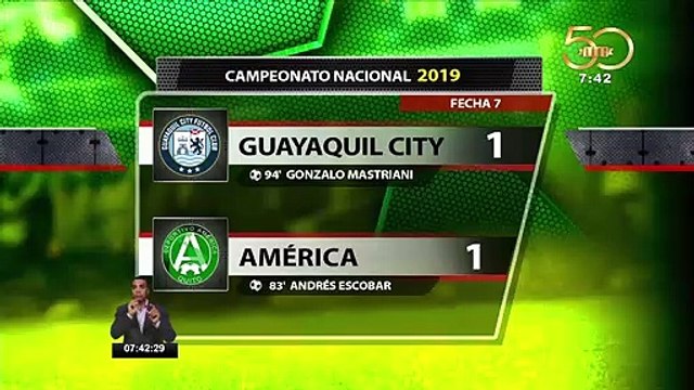 Empate a 1 entre Guayaquil City y América en el Chucho Benítez
