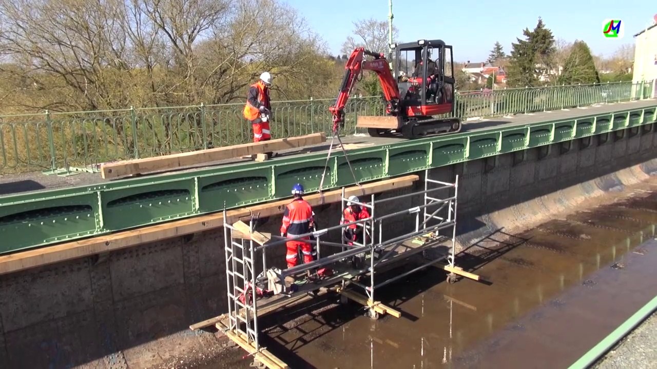 Pont canal de Briare en travaux