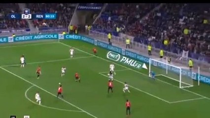 Bensebaini  Goal - Lyon vs Rennes   2-3  02.04.2019 (HD)