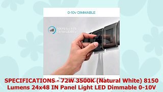 Luxrite LED Light Panel 2x4 FT 72W 3500K Natural White 8150 Lumens 24x48 Inch LED Flat