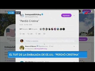 El tuit de la Embajada de EEUU: "Perdió Cristina"