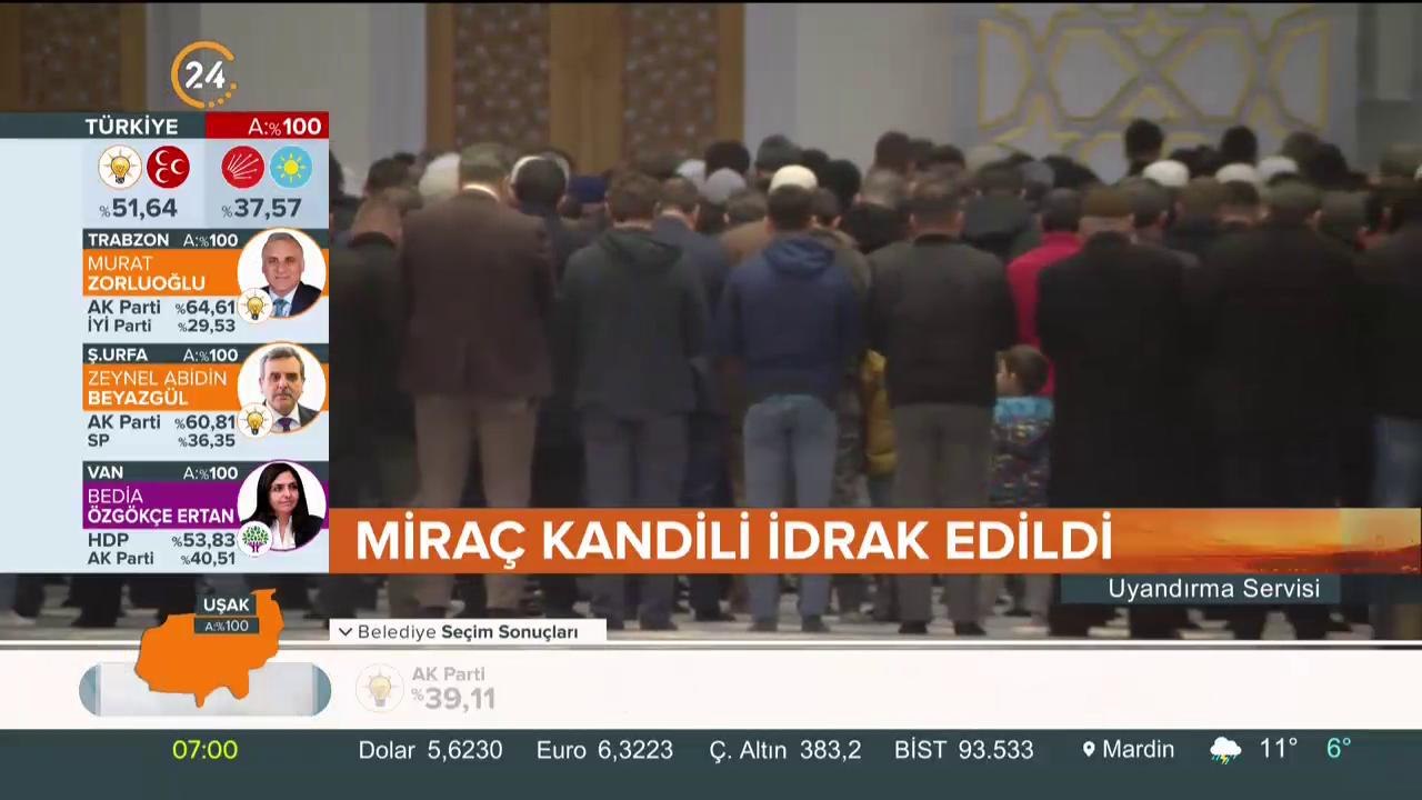 Miraç Kandili idrak edildi