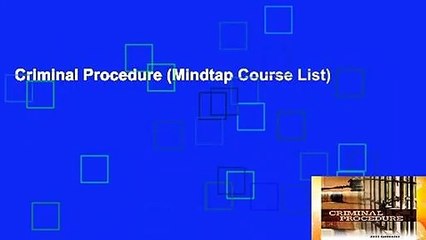 Criminal Procedure (Mindtap Course List)
