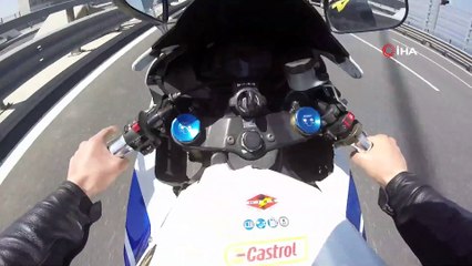 Yavuz Sultan Selim Köprüsü’nde tek teker üstünde ilerleyen maganda kamerada