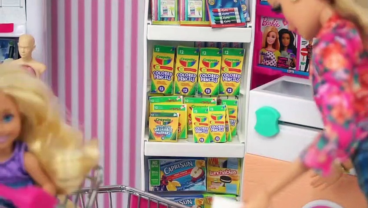 Barbie Dolls Go School Supply Shopping Supermarket Toy Store for Kids Boomerang