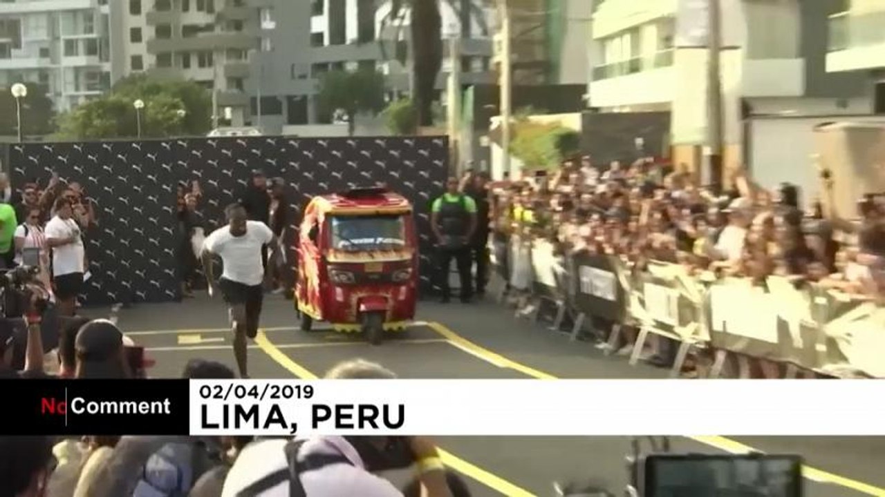 Lima: Usain Bolt batte il mototaxi peruviano