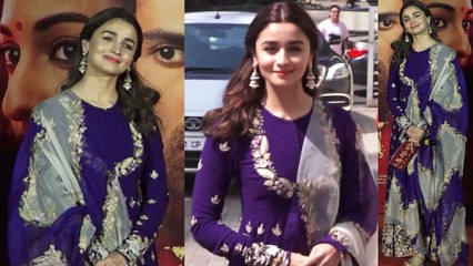 Alia Bhatt looks beautiful in purple anarkali;Watch video | Boldsky