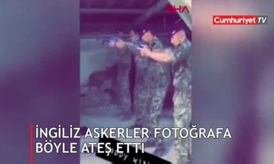 İngiliz askerler böyle ateş etti! Sosyal medyada büyük tepki çekti