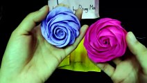 Paper flowers tutorial - Make a crepe paper rose flower easy 2017