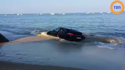 Une Porsche Panamera 4S immatriculée en Suisse a été retrouvée coulée dans les eaux du bassin d’Arcachon !
