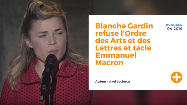 Blanche Gardin refuse l’Ordre des Arts et des Lettres et tacle Emmanuel Macron