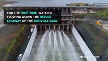 Newly rebuilt Oroville Dam spillway opens after collapsing in 2017