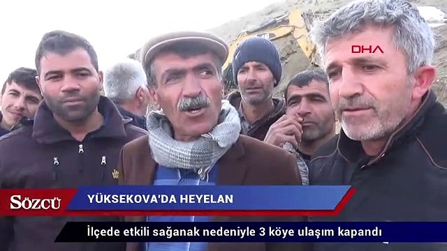 Yüksekova'da heyelan 3 köyün yolunu kapattı