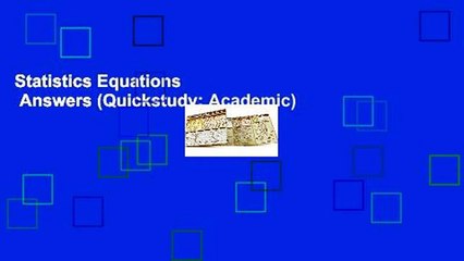 Statistics Equations   Answers (Quickstudy: Academic)
