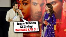 Alia Bhatt IRRITATED REACTION On Breakup With Sidharth | Varun Teases Alia At Kalank Trailer Launch
