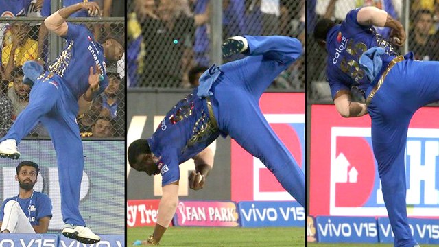 IPL 2019 : Kieron Pollard Takes ‘Superman’ Catch Going Viral In Social Media || Oneindia Telugu