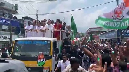 ராகுல் காந்தி வயநாட்டில் பேரணி -வீடியோ