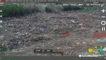 Helicopter footage shows damage revealed from flooding