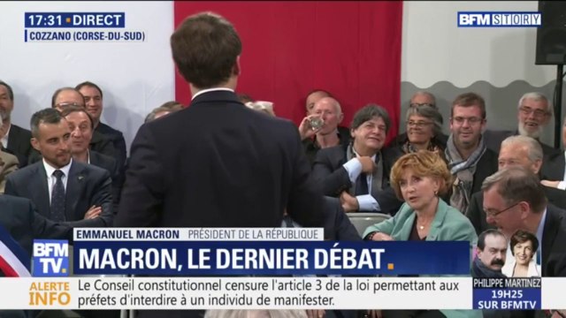 Je la connais par cœur, à chaque fois on s'engueule. Emmanuel Macron répond avec humour à une élue qui l'interpelle
