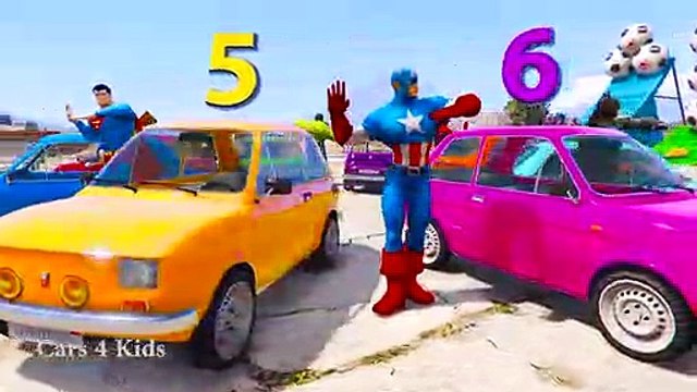 تعلم الألوان مع الشاحنات والسيارات للأطفال - تعلم الأرقام في اللون سبايدرمان الكرتون التعلم الفيديو