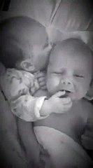 Ce bébé donne son pouce à son frere jumeau pour le consoler