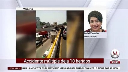 Accidente multiple deja 10 heridos en Veracruz
