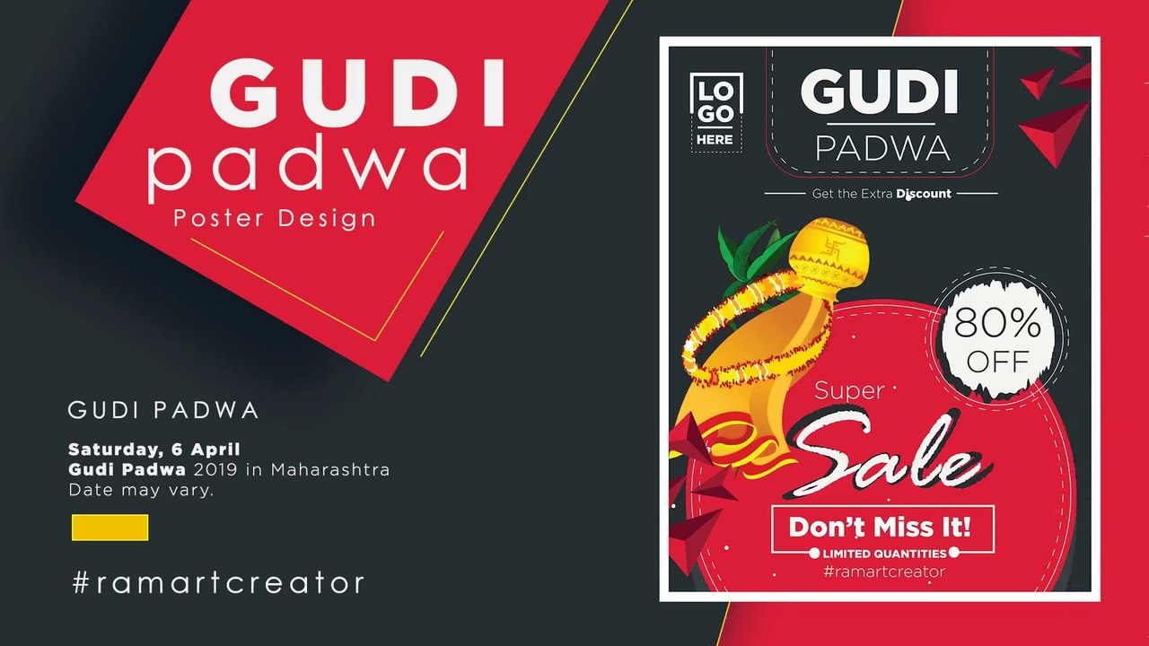 Gudi Padwa Poster Design | Adobe Illustrator cc 2019 Free Graphics Tutorials