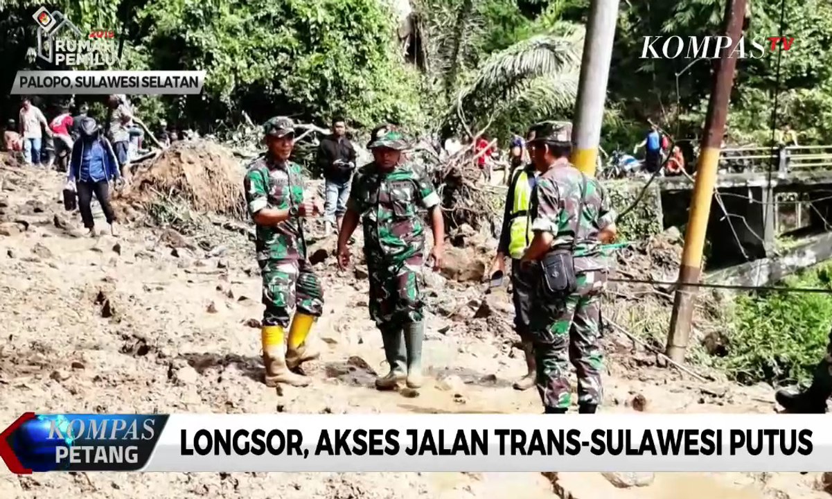 Longsor, Akses Jalan Trans-Sulawesi Putus