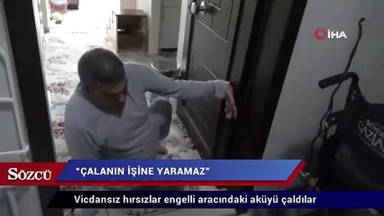 Vicdansız hırsızlar engelli aracındaki aküyü çaldılar
