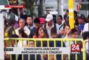 Ambulantes protestan contra operativos de desalojos en La Victoria