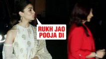 Step Sister Pooja Bhatt REFUSES To Pose With Alia Bhatt | No Fathers In Kashmir Screening