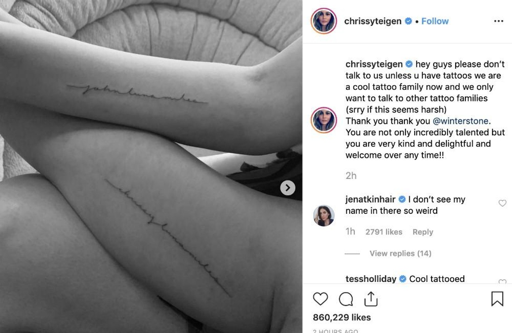 Chrissy Teigen Familien Tattoo Mit John Video Dailymotion