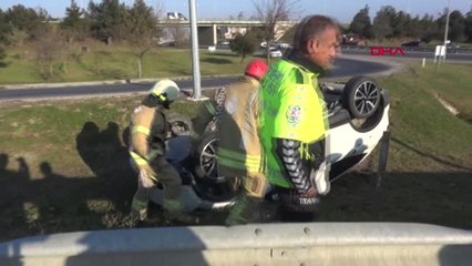 Silivri'de Kaza Yapan Cip Ters Döndü