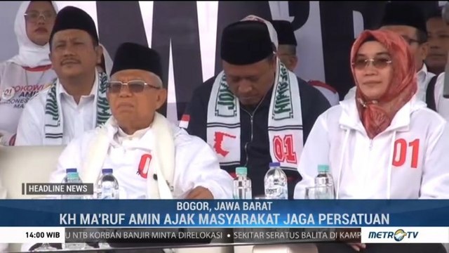 Ma'ruf Amin Ajak Masyarakat Bogor Jaga Persatuan Jelang Pilpres 2019