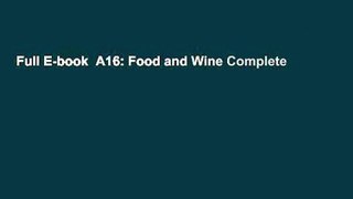 Full E-book  A16: Food and Wine Complete